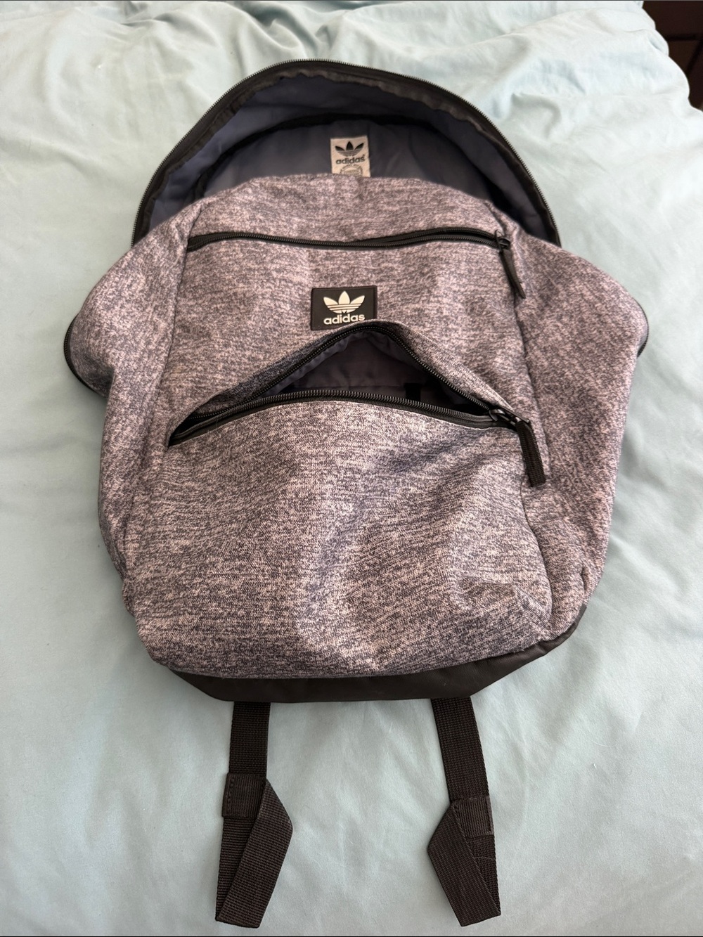 adidas Men’s Heather Gray Backpack with Black Accents